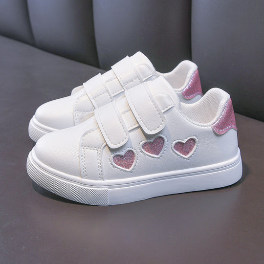 Damen Plateausneaker mit Klettverschluss und glitzernden Herz‑ und Sternapplikationen Shop Nory