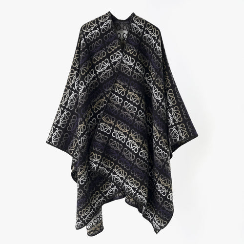 Damen Überwurfcape im Jacquard-Strick mit Allover-Monogramm und weichem Fall Shop Nory