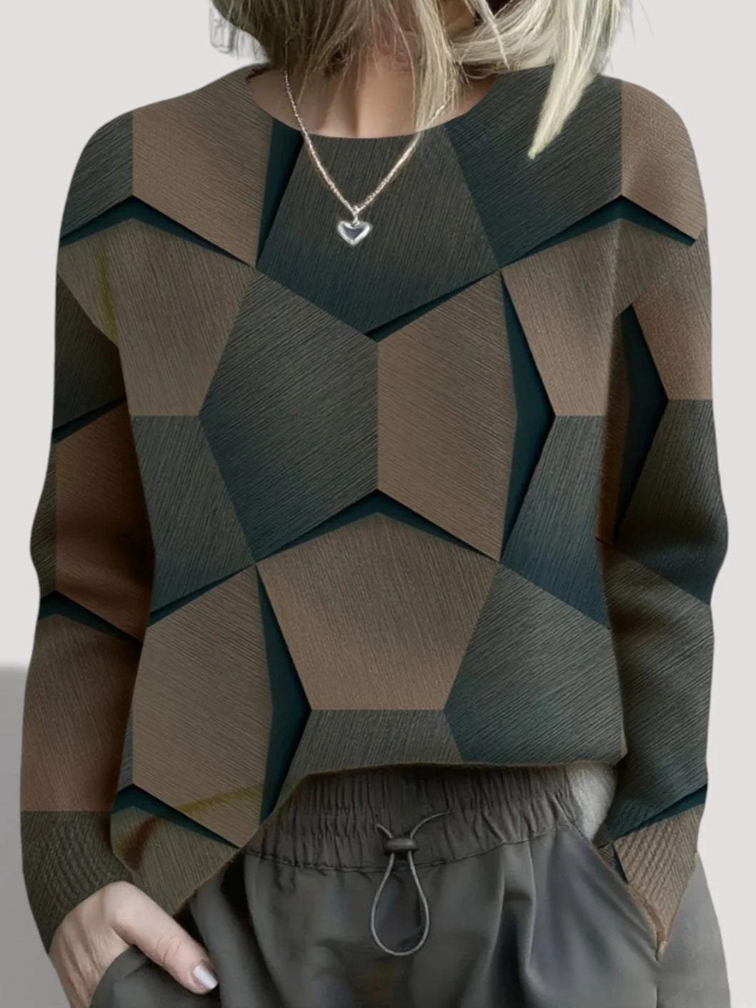 Damen Gemusterter Pullover
