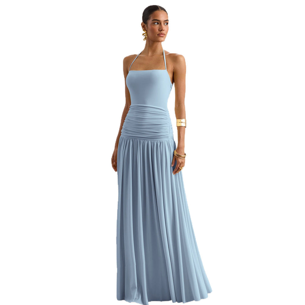 Damen Elegantes Maxikleid mit rüschiertem Oberteil und zarter Silhouette Shopnory