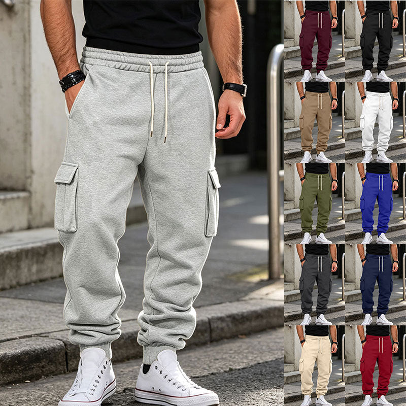 Herren Cargo-Jogginghose aus Baumwollfleece mit elastischem Bund und Beinbündchen Shop Nory
