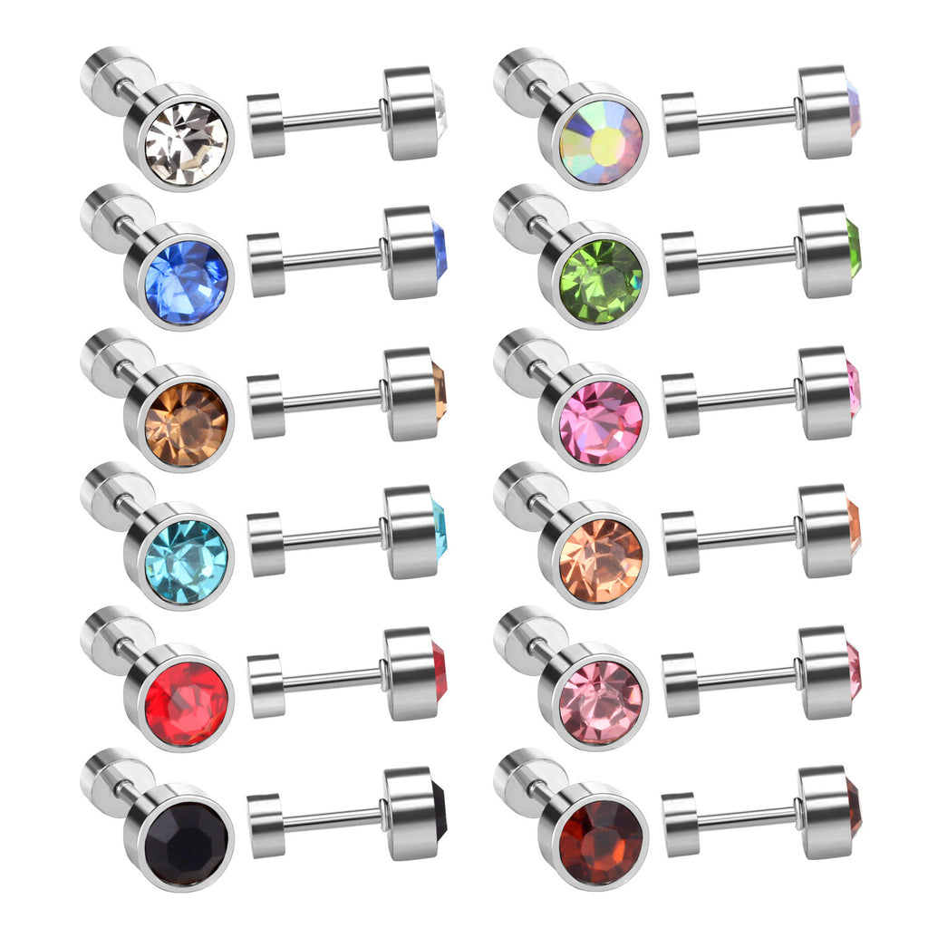 Damen Edelstahl Ohrstecker mit funkelnden Kristallakzenten Shop Nory