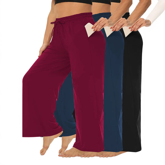 Damen Weit geschnittene Lounge-Jogginghose aus Soft-Jersey mit Kordelzug und Seitentaschen Shopy Nory
