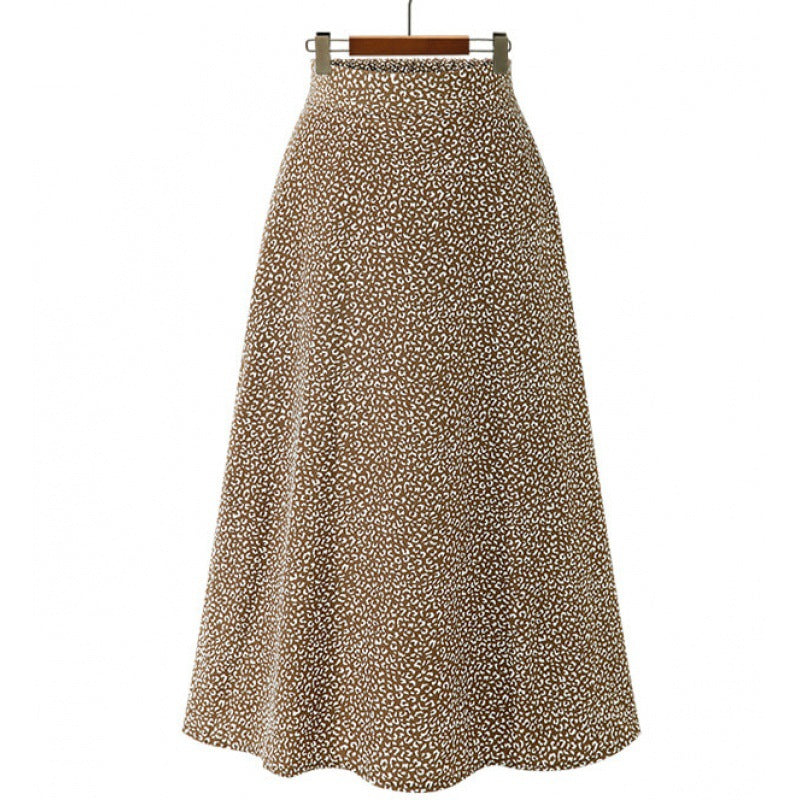 Damen hochtaillierter A-Linien Midirock aus Bouclé-Strick Shop Nory