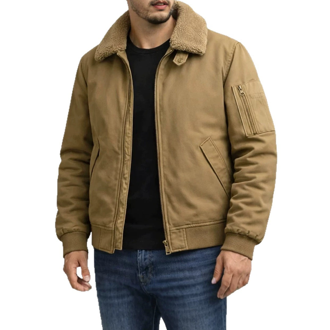 Herren Modische Bomberjacke mit Fleecefutter