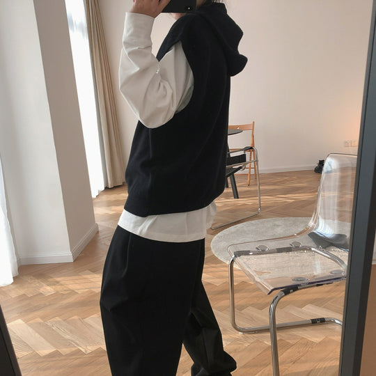 Damen Ärmellose Kapuzenstrick‑Weste im Oversize‑Cut aus feinem Strick Shop Nory