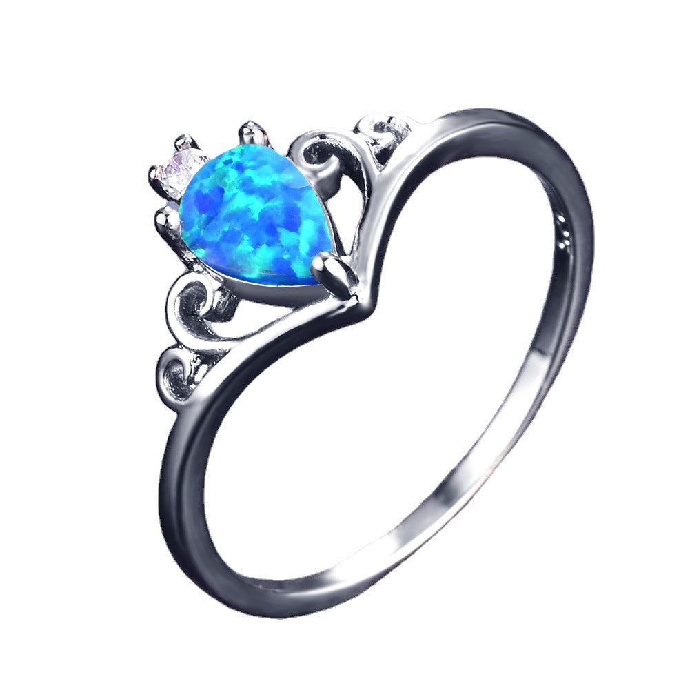 Damen Ring mit filigranem Design und schimmerndem Opal Shop Nory
