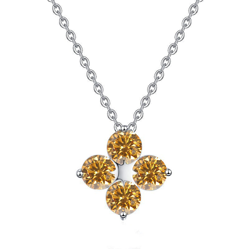 Damen Halskette mit funkelndem Blumenanhänger Shop Nory