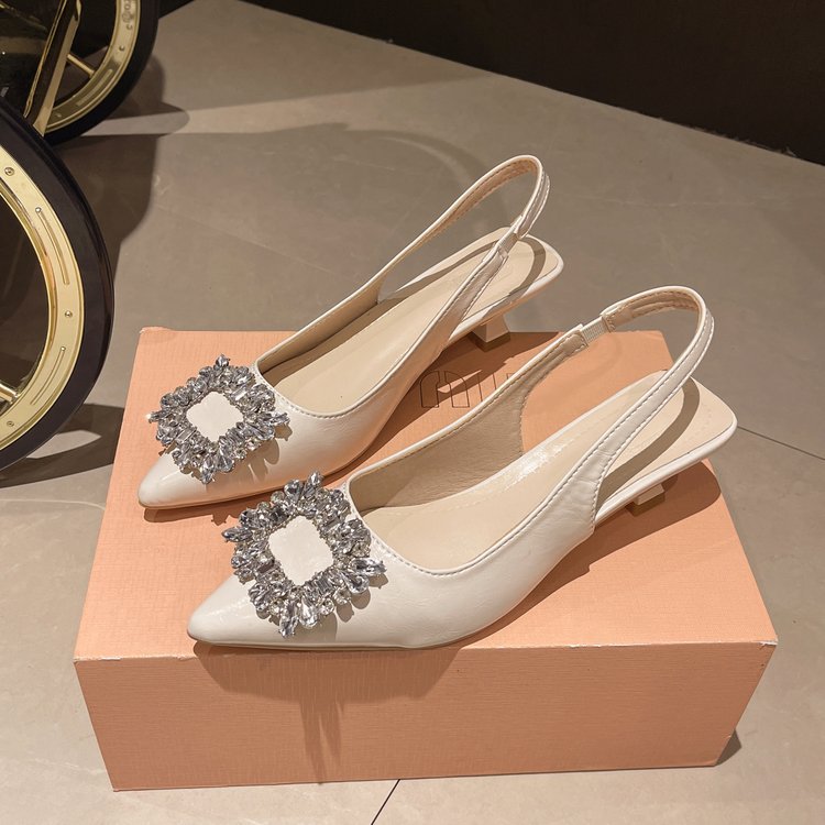 Damen Slingback Pumps mit Strassbesetztem Detail