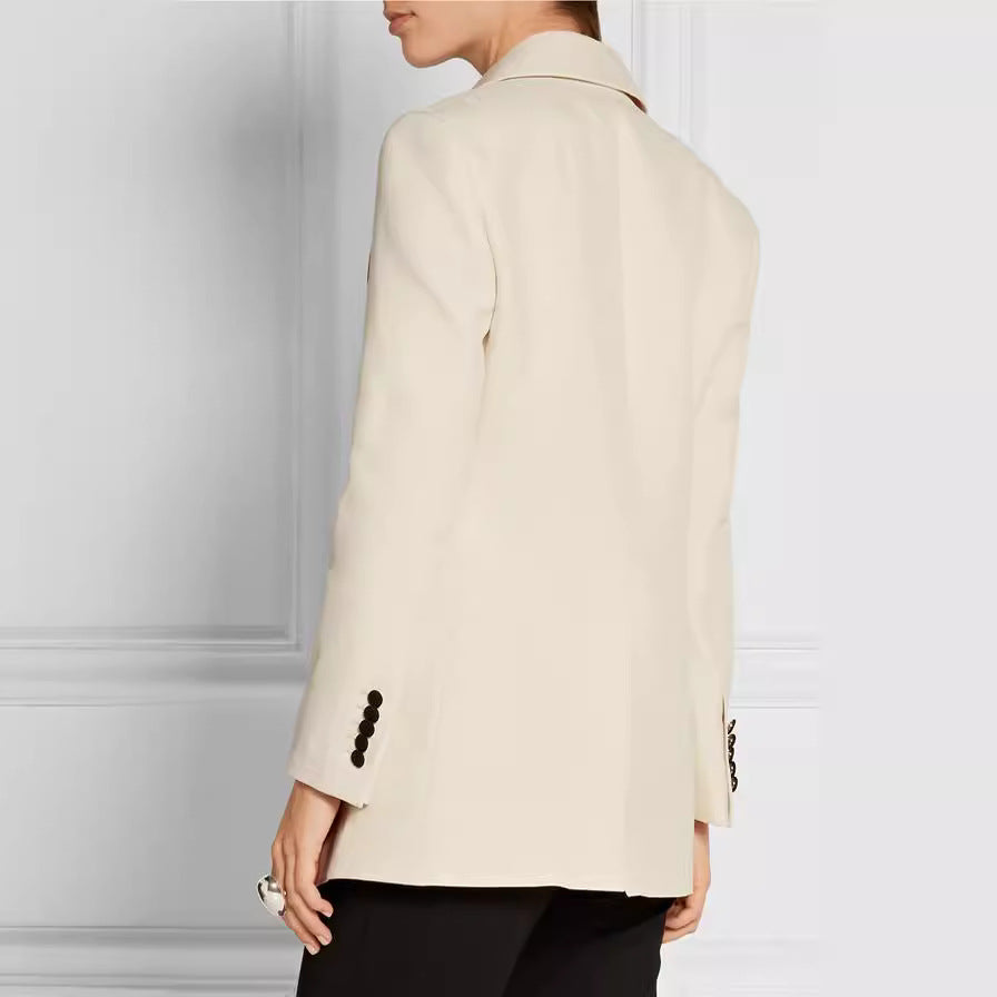 Damen Smokingsakko im Tailoring mit spitzem Schalkragen und kontrastiertem Reversbesatz Shop Nory