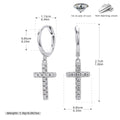 Damen Ohrringe mit Kreuz-Design aus 925 Sterling Silber und hochwertigem Zirkon Shop Nory