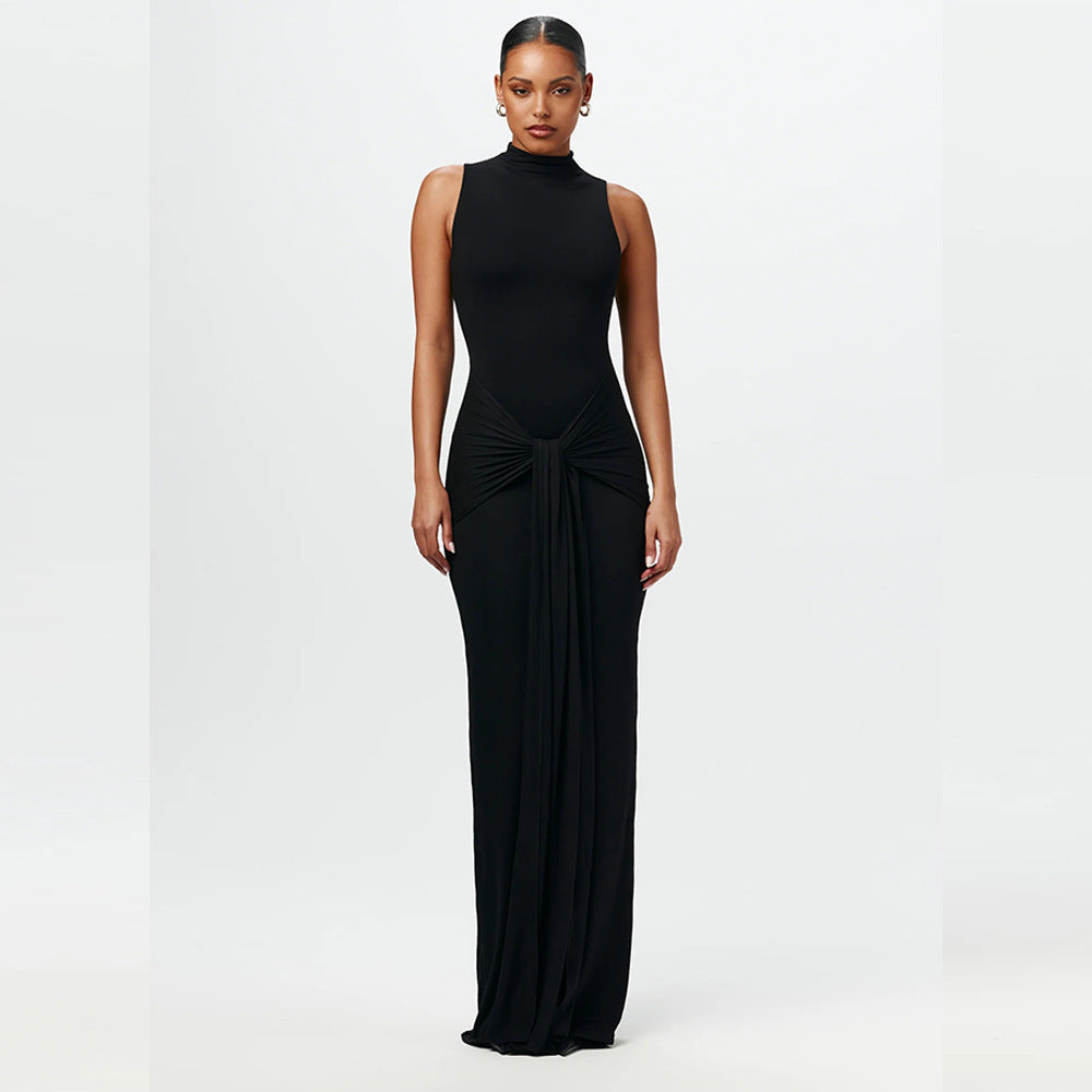 Damen Elegantes Maxikleid mit raffiniertem Knotendesign