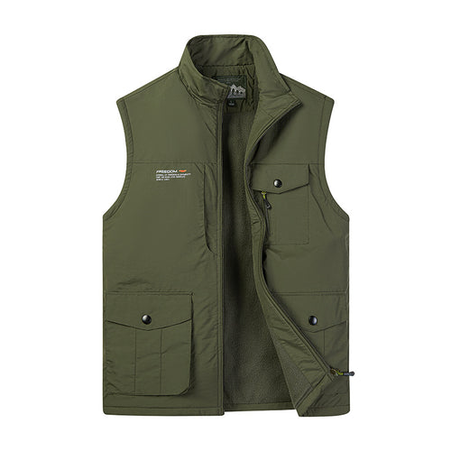 Herren Utility‑Weste mit Fleece‑Innenfutter, Multifunktionstaschen und Stehkragen Shop Nory