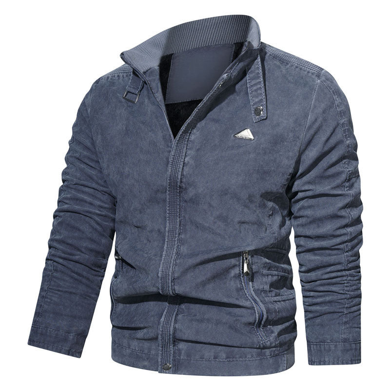 Herren Mikrofaser-Canvas-Blouson im Pilotenstil mit gerafften Ärmeln und verdeckten Reißverschlüssen Shop Nory