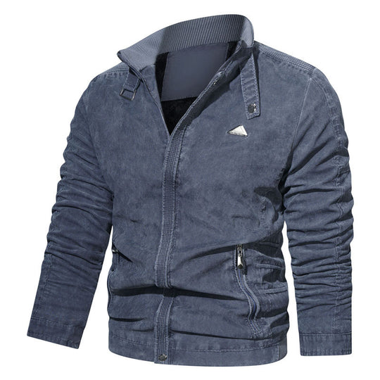 Herren Mikrofaser-Canvas-Blouson im Pilotenstil mit gerafften Ärmeln und verdeckten Reißverschlüssen Shop Nory