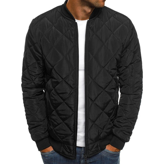 Herren leichte gesteppte Blousonjacke mit Diamantstepp, elastischen Rippbündchen und Ärmel-Reißverschlusstasche Shop Nory