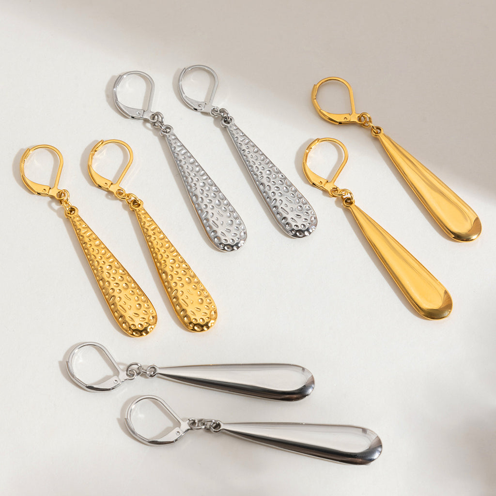 Damen Ohrhänger mit elegantem Tropfen-Design aus hypoallergenem Edelstahl Shop Nory