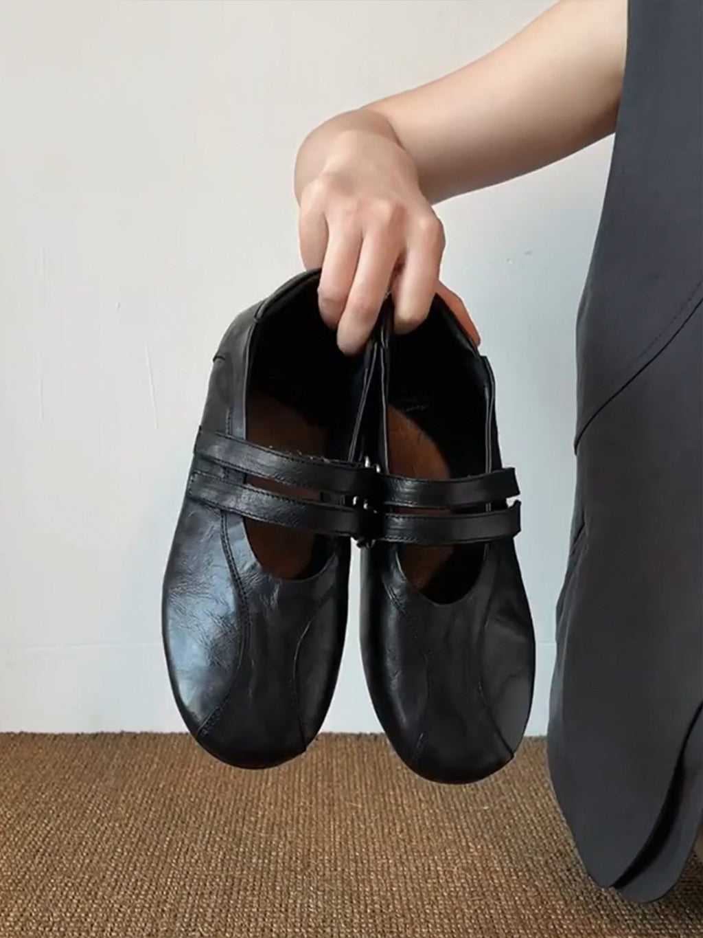 Damen elegante Mokassins mit modischen Riemchen