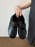 Damen elegante Mokassins mit modischen Riemchen