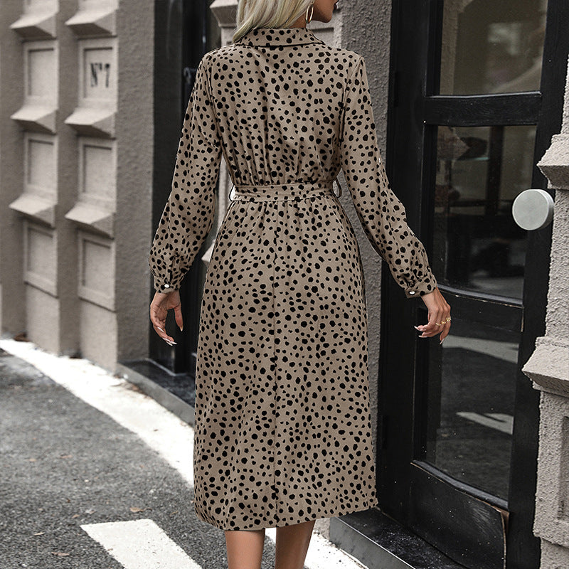 Damen Hemdblusenkleid mit Taillenriemchen, dreiviertel-Ärmeln und seitlichem Schlitz Shop Nory