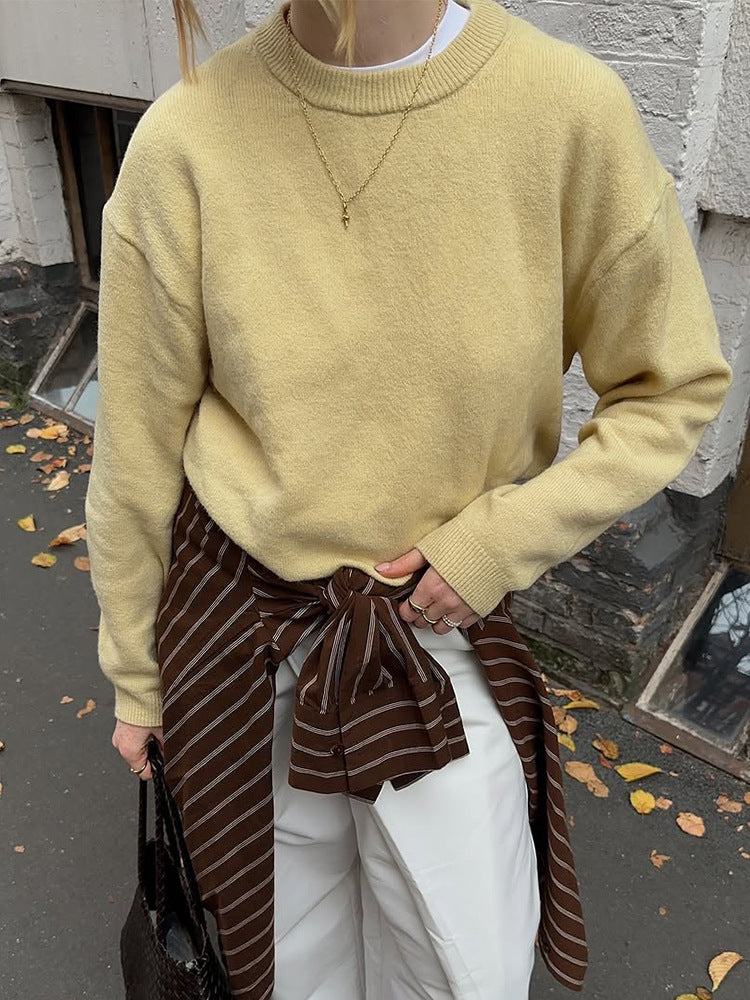 Damen Boxy Feinstrickpullover mit Raglanärmeln und geripptem Bündchen Shop Nory