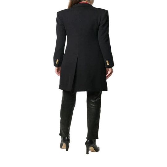 Damen Knielanger Zweireihiger Wollmix-Mantel mit strukturiertem Revers und Pattentaschen Shop Nory