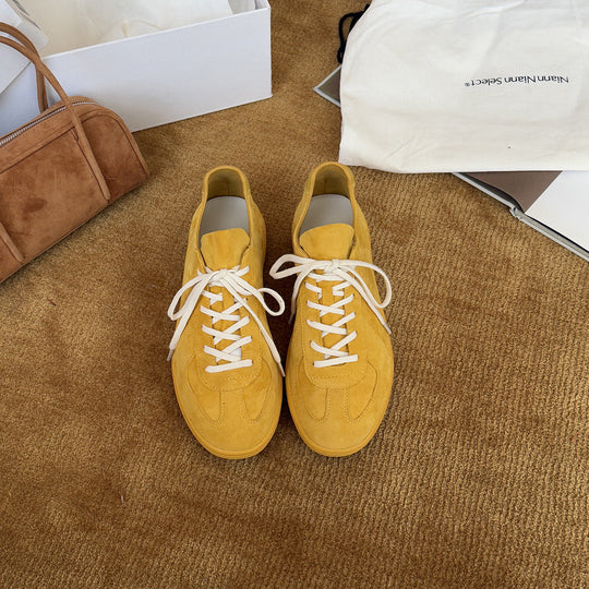 Damen Sportliche Sneakers aus hochwertigem Wildleder mit atmungsaktiver Innenstruktur und elastischer Schnürung Shopnory