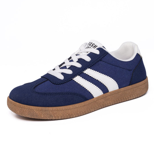 Herren nan retro Sneaker mit Velours- und Textilobermaterial, klassischer Drei-Streifen-Optik und profilierter Gumminsohle Shop Nory