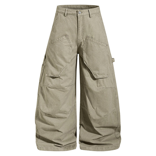 Damen weite Baumwoll-Cargo-Culotte mit hoher Taille, großen Klappentaschen & handwerklichen Details Shop Nory