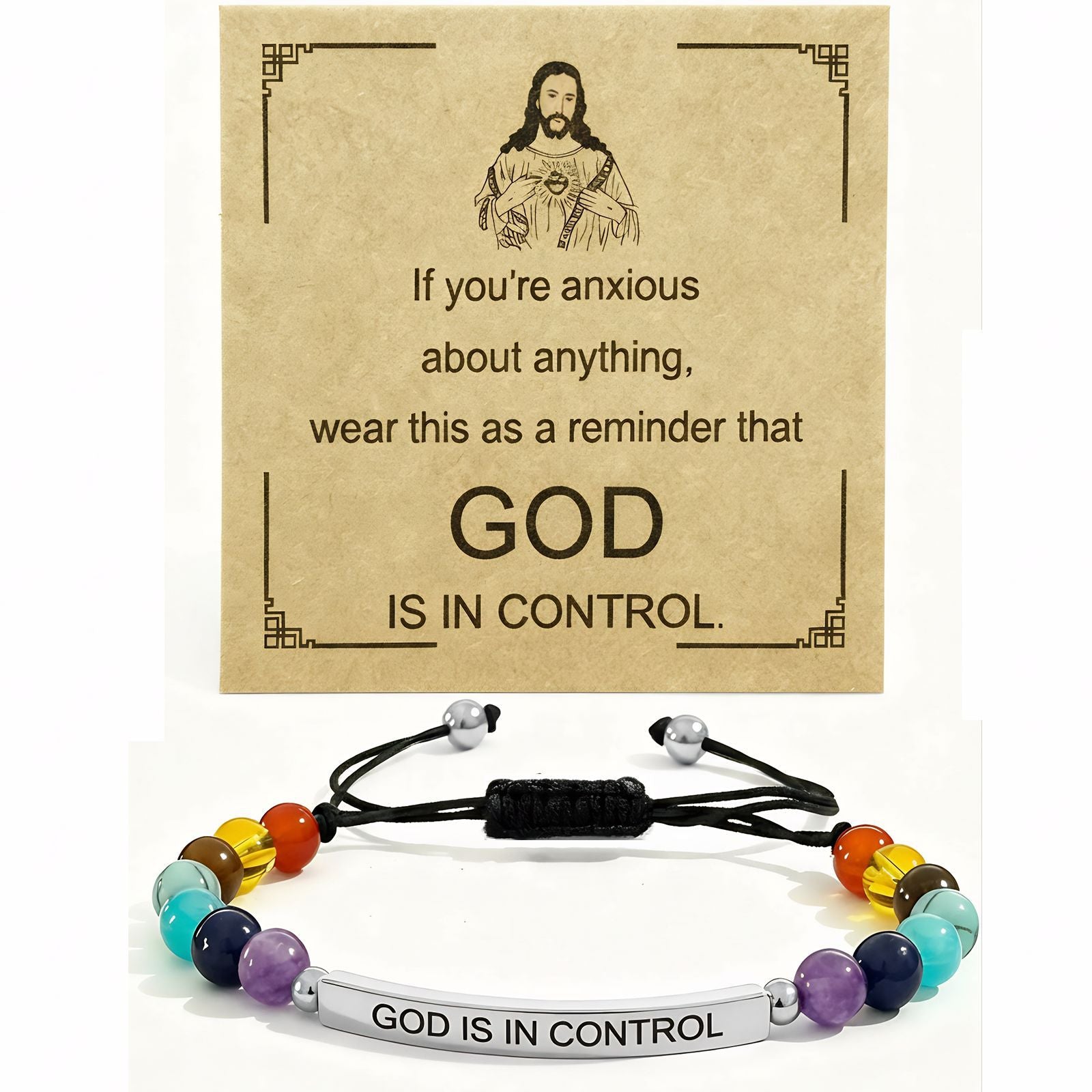 Damen Motivationsarmband mit bunten Edelsteinen und inspirierendem Spruch Shop Nory