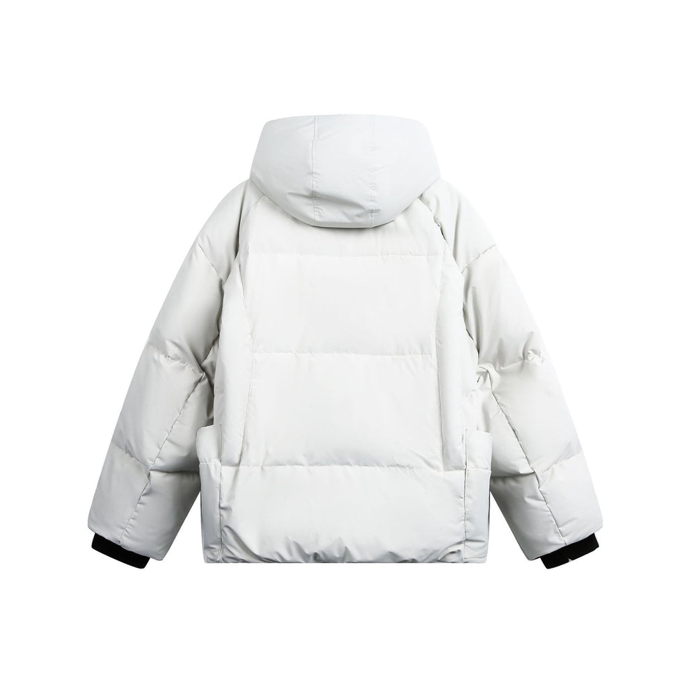 Damen weit geschnittener Steppparka mit hohem Kragen, Kapuze und Cargo-Taschen Shop Nory