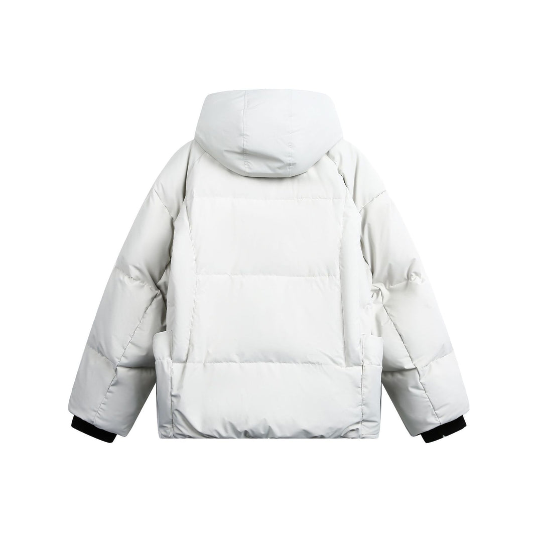 Damen weit geschnittener Steppparka mit hohem Kragen, Kapuze und Cargo-Taschen Shop Nory