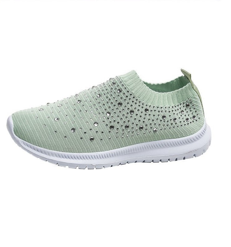 Damen Strick-Slipper-Sneaker mit Strassbesatz und flexibler Komfortsohle Shop Nory