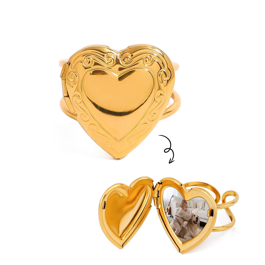 Damen Herzförmiger Ring aus hypoallergenem Edelstahl mit elegantem Design Shop Nory