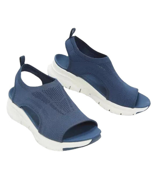 Damen Komfortable Sandaletten mit atmungsaktiver Strickoberfläche und ergonomischem Fußbett