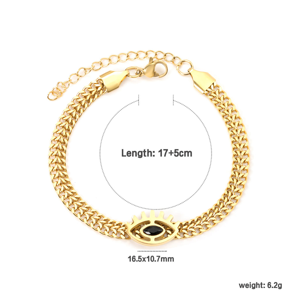 Damen Halsschmuck mit auffälligem Auge-Anhänger und Kettenstruktur Shop Nory