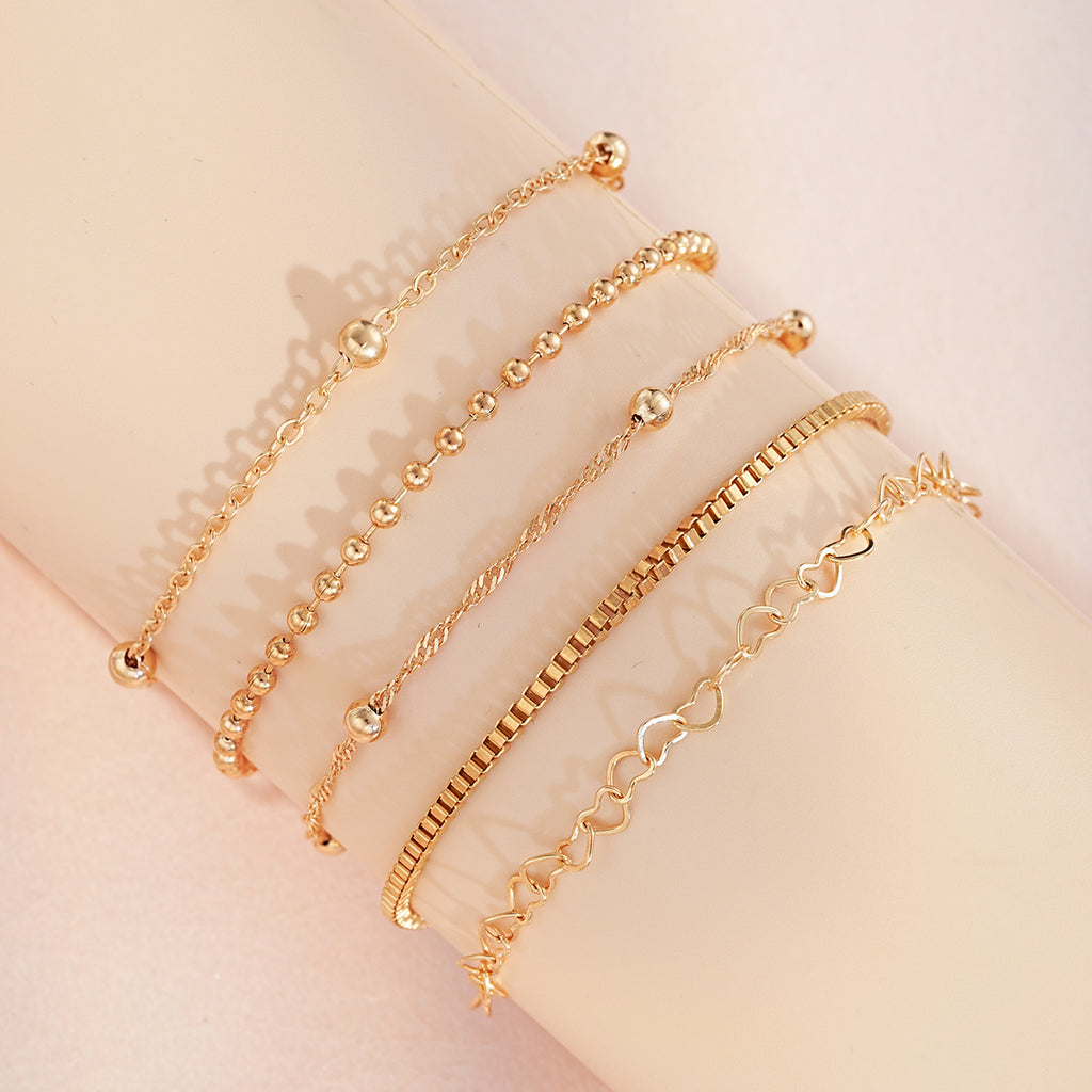 Damen Fußkettchen-Set mit eleganten und funkelnden Details Shop Nory