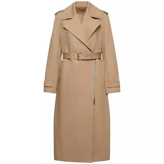 Damen bodenlanger Oversize-Trenchcoat mit Reißverschluss und weitem Schalkragen Shop Nory