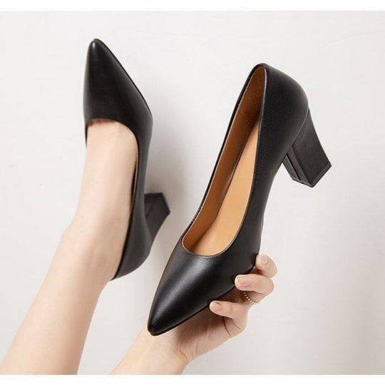 Damen klassische Blockabsatz Pumps Shopnory