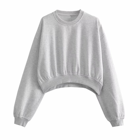 Damen Kurzes Oversize‑Sweatshirt mit gerafftem Saum und Ballonärmeln Shop Nory