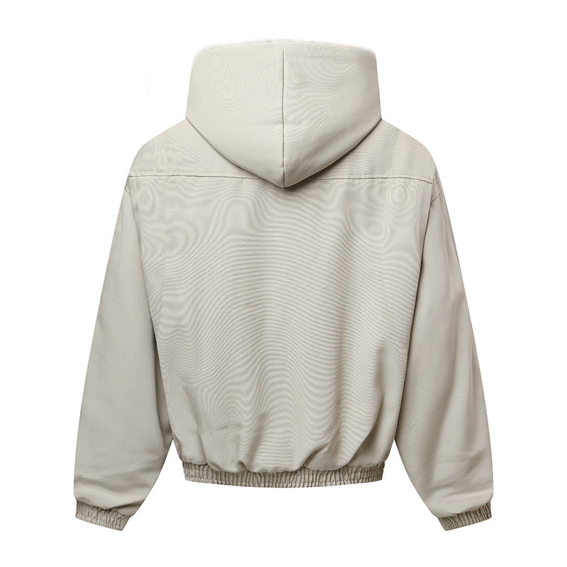 Unisex Kapuzenblouson mit wärmendem Teddyfutter, elastischem Saum und verdeckter Knopfleiste Shop Nory