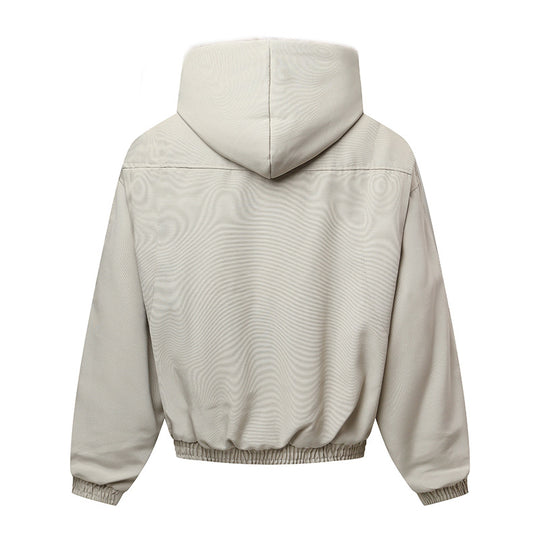 Unisex Kapuzenblouson mit wärmendem Teddyfutter, elastischem Saum und verdeckter Knopfleiste Shop Nory