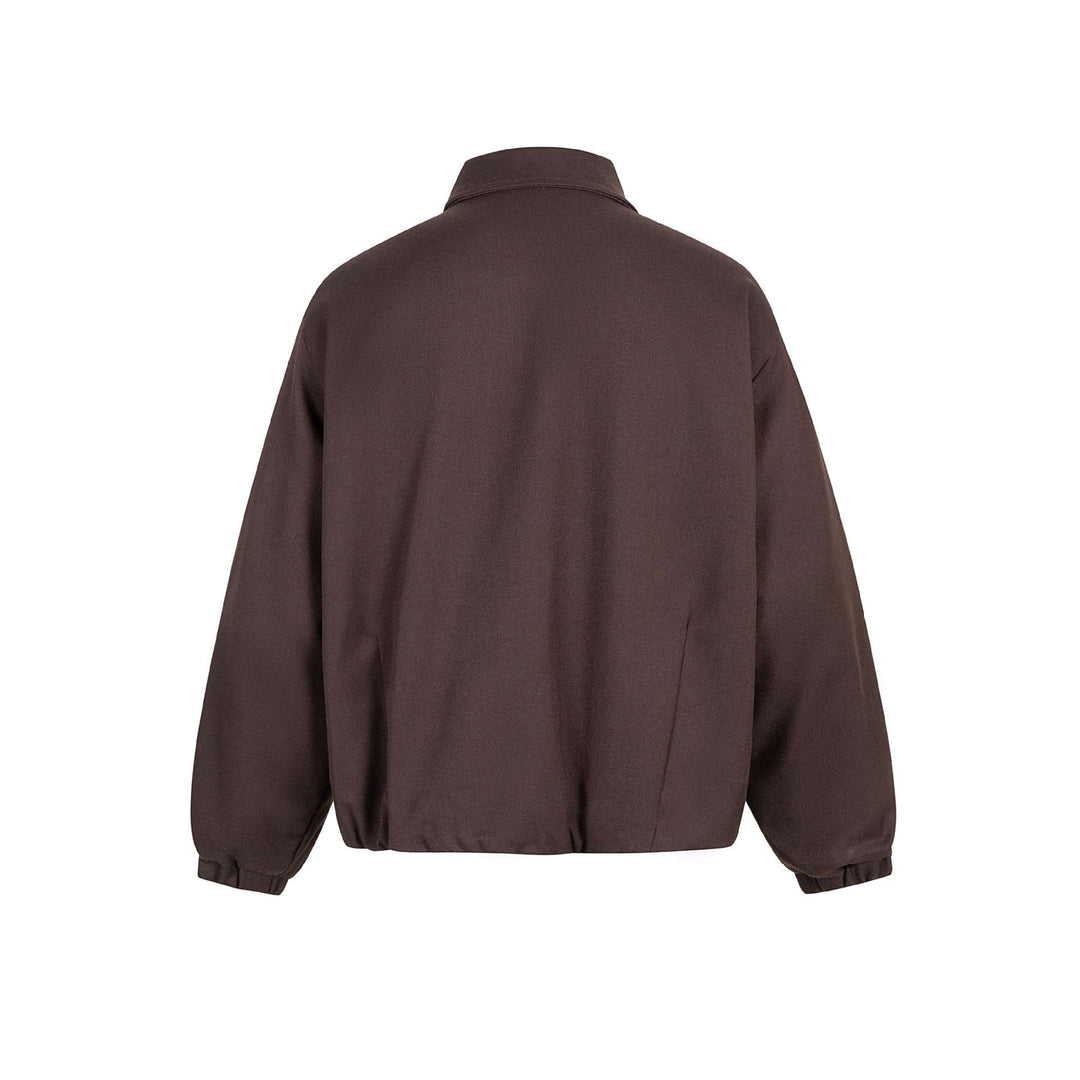 Unisex Boxy-Kurzblouson mit Hemdkragen, Zweiwege‑Metallreißverschluss und elastischem Saum Shop Nory