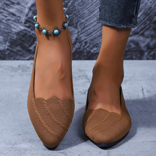 Damen Ballerinas mit eleganter Spitzenstruktur