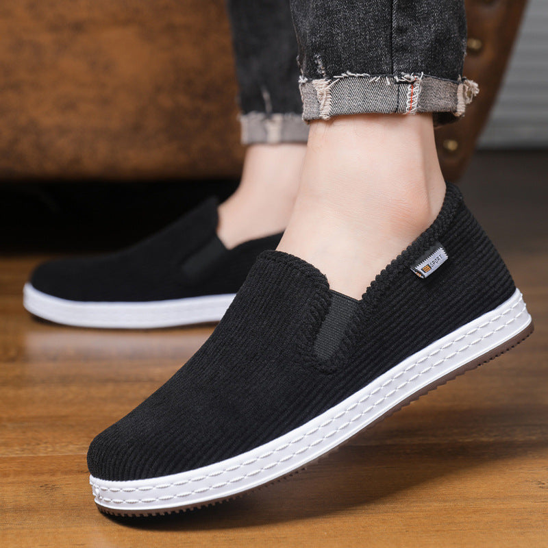Damen Bequeme Cord-Slipper mit elastischem Einstieg