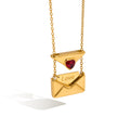 Damen Halskette mit herzförmigem Anhänger und eleganter Liebesbotschaft Shop Nory