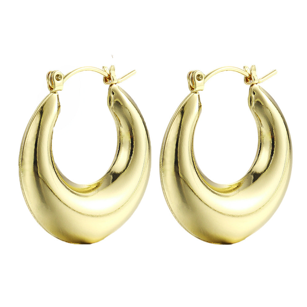 Damen goldene Ohrstecker im eleganten geschwungenen Design Shop Nory