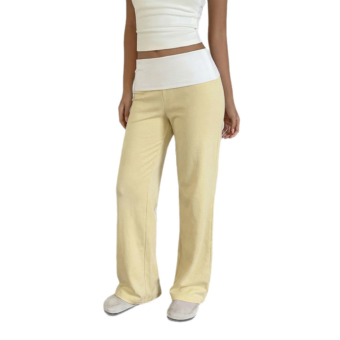 Damen nan weite Loungehose mit hohem Umschlagbund und fließendem Stretchjersey Shop Nory