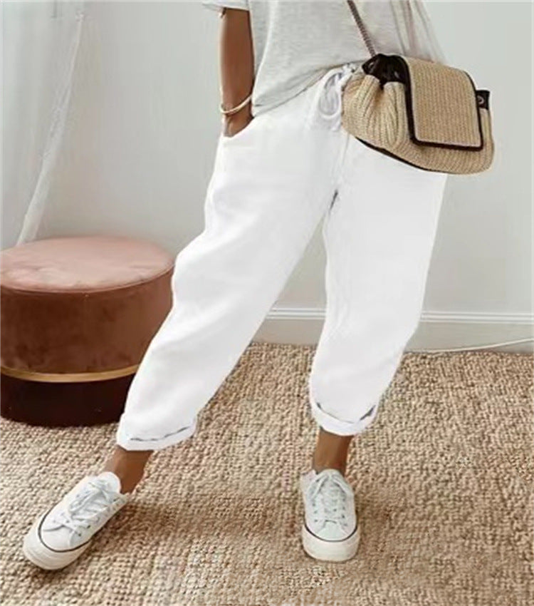 Damenschalotte-Haremshosen mit floralem Stickmuster Shop Nory