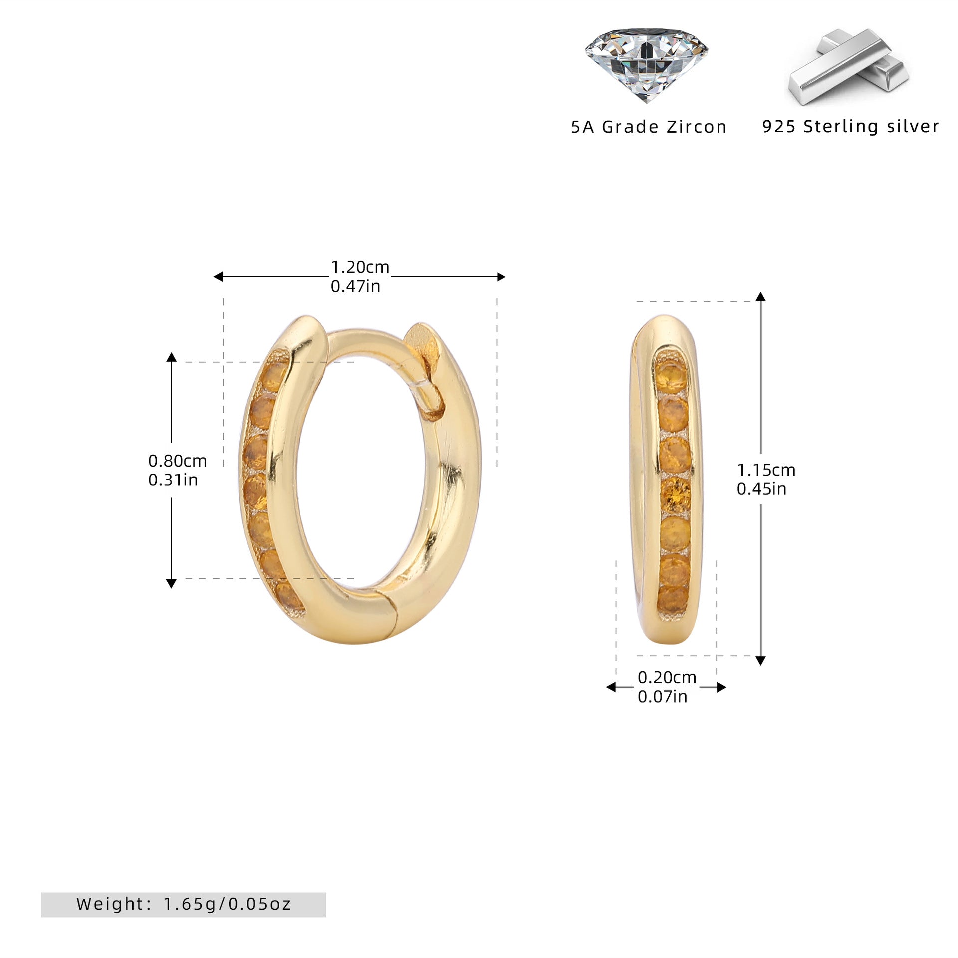 Damen Creolenohrringe mit funkelndem Zirkonbesatz aus hochwertigem 925 Sterling Silber Shop Nory